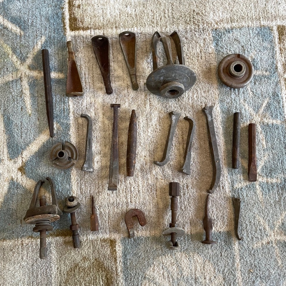 Vintage Snap-on Gear Puller Parts & Mixed Mechanic Hand Tools Lot USA Patina